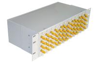 Шкаф кроссовый оптический стоечный ШКОС, 19', 3U, 96, SM, укомплектованный 96 ST/UPC