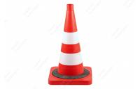 Конус сигнальный КС 2.4.0 с 2 белыми полосами и утяжелителем