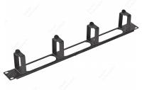 Органайзер кабельный горизонтальный с окнами 4 кольца 1U ОКО-19"-1U. цвет черный ССД