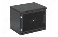 Шкаф телекоммуникационный настенный разборный черный 19”,9U(600x650), ШТ-НСр-9U-600-650-П-Ч дверь перфорированная ССД