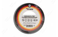 KR-09-2808 Изолента ПВХ профессиональная KRANZ 0.18 х 19 мм х 20 м, серая, упаковка 10 роликов