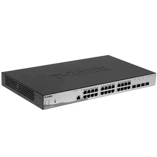 Коммутатор D-Link DGS-1210-28MP/ME/B2A 24G 4SFP 24PoE 370W управляемый
