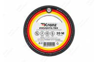 KR-09-2606 Изолента ПВХ KRANZ 15 мм х 20 м, черная, упаковка 10 роликов