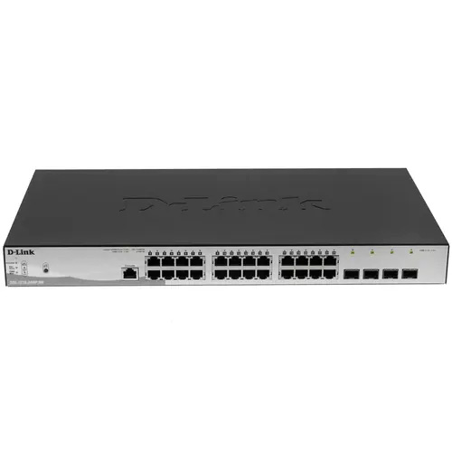 Коммутатор D-Link DGS-1210-28MP/ME/B2A 24G 4SFP 24PoE 370W управляемый