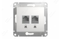 Розетка двойная компьютерная RJ45 Cat.5 Schneider Electric GLOSSA, белый