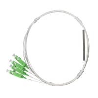 Оптический сплиттер PLC 1х4, SM, 0.9mm, 1M, миникорпус, вход неоконцованный, выходы SC/APC