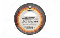 KR-09-2806 Изолента ПВХ профессиональная KRANZ 0.18 х 19 мм х 20 м, черная, упаковка 10 роликов