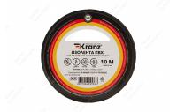 KR-09-2006 Изолента ПВХ KRANZ 15 мм х 10 м, черная, упаковка 10 роликов