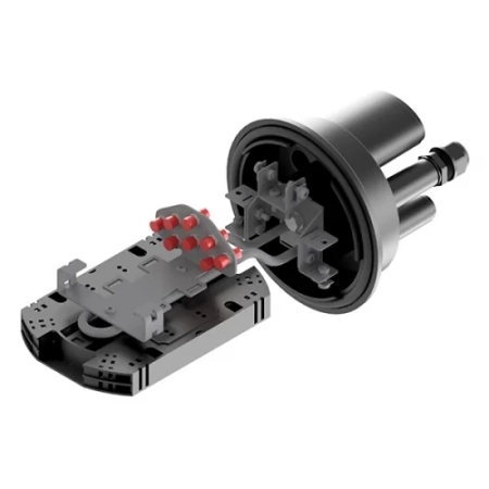 Кросс-муфта ОКМ-72-2-Т-2-72-FC-8 (72 волокна + планка 8 адаптеров FC)