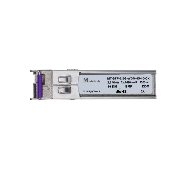 Модуль SFP WDM 2,5 Гбит/с, 40 км, 1490/1550 нм, SMF, LC