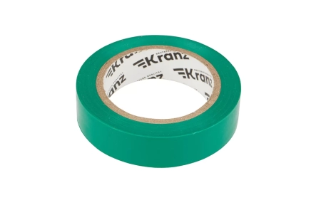 KR-09-2003 Изолента ПВХ KRANZ 15 мм х 10 м, зеленая, упаковка 10 роликов
