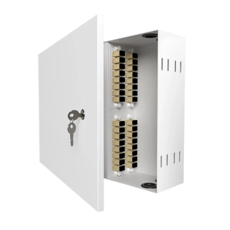 Шкаф кроссовый оптический настенный ШКОН, 32 MM, укомплектованный 32 SC/PC