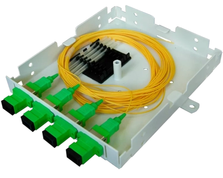 Шкаф кроссовый оптический настенный ШКОН микро, 4 SM, укомплектованный 4 SC/APC