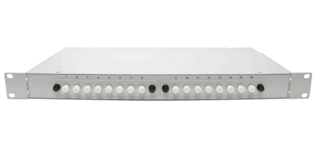 Шкаф кроссовый оптический стоечный ШКОС, 19', 1U, 16, MM, укомплектованный 8 FC/PC