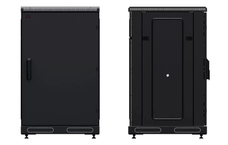 Шкаф телекоммуникационный напольный 19",18U(600x800), ШТ-НП-М-18U-600-800-М-Ч, передняя дверь металл, черный ССД