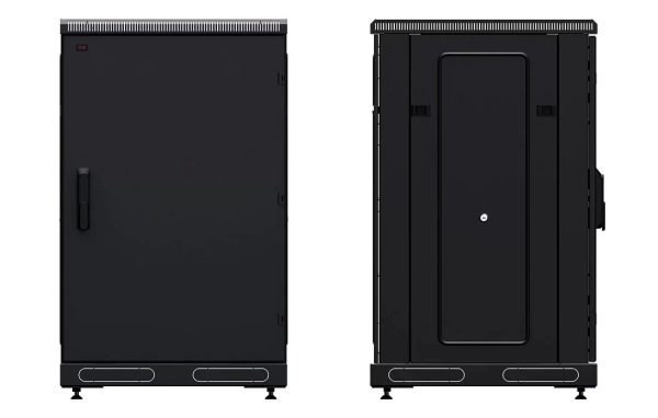 Шкаф телекоммуникационный напольный 19",18U(600x800), ШТ-НП-М-18U-600-800-М-Ч, передняя дверь металл, черный ССД