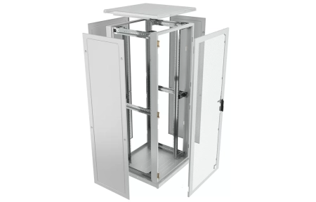 Шкаф телекоммуникационный напольный 19",42U(800x800), ШТ-НП-42U-800-800-ПП, передняя и задняя дверь перфорированная ССД