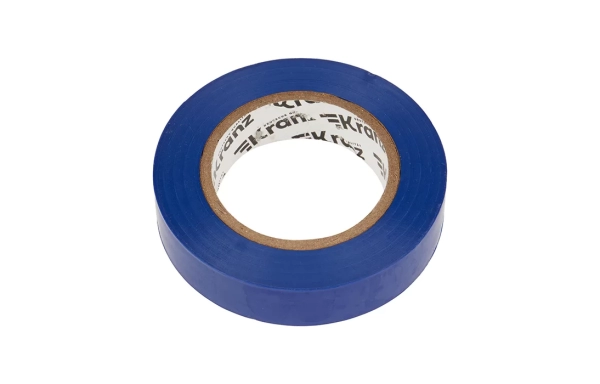KR-09-2605 Изолента ПВХ KRANZ 15 мм х 20 м, синяя, упаковка 10 роликов