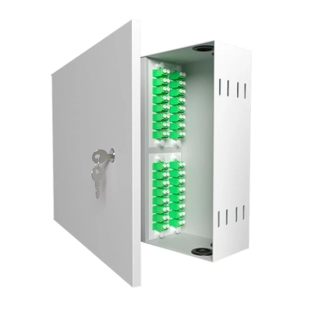 Шкаф кроссовый оптический настенный ШКОН, 32 SM, укомплектованный 64 LC/UPC