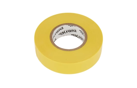 KR-09-2802 Изолента ПВХ KRANZ профессиональная, 0.18х19 мм, 20 м, желтая упаковка 10 роликов