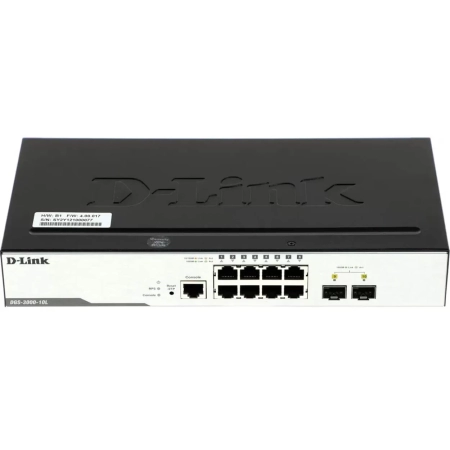 Коммутатор D-Link DGS-3000-10L/B1A 8G 2SFP управляемый