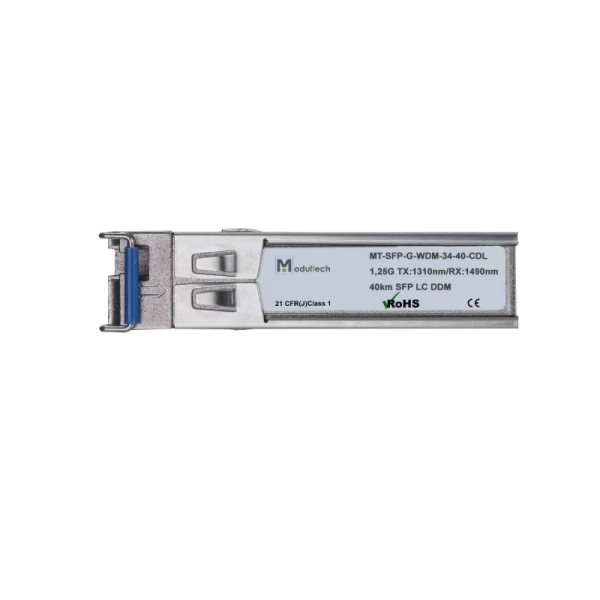 Модуль SFP WDM, 1,25 Гбит/с, 40 км, 1310/1490 нм, SMF, LC