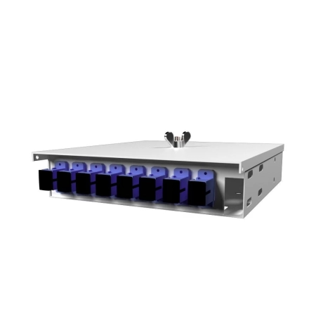 Шкаф кроссовый оптический настенный ШКОН микро, 8 SM, укомплектованный 8 SC/UPC