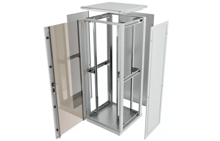 Шкаф телекоммуникационный напольный 19",42U(600x1000), ШТ-НП-42U-600-1000-П, передняя дверь перфорированная ССД