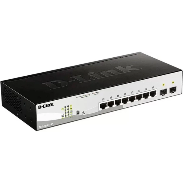 Коммутатор D-Link DGS-1210-10P/F3A 8G 2SFP 8PoE 65W настраиваемый