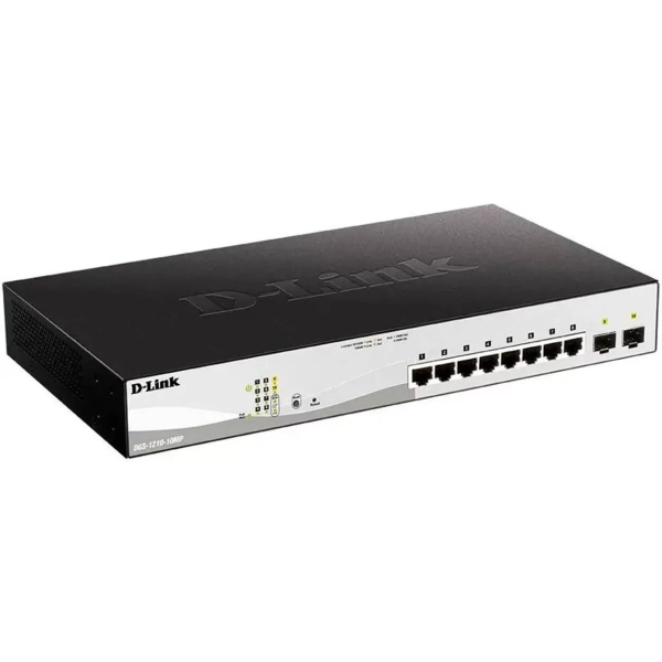 Коммутатор D-Link DGS-1210-10MP/FL1A 8G 2SFP 8PoE+ 130W управляемый