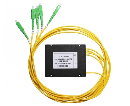 Оптический сплиттер PLC 1х4, SM, 3.0mm, 1.5M, корпус, SC/APC