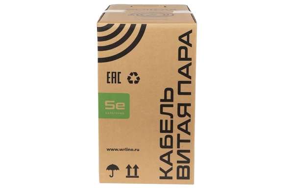 WRline WR-UTP-4P-C5E-L-PVC-GY Кабель витая пара, неэкранированный U/UTP, категория 5e, 4 пары (0,48 мм), одножильный, внутренний, PVC нг(А)-LS, серый, 305 м