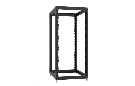 Стойка телекоммуникационная двухрамная открытая СТ-24U-600-600-2М-Э-Ч черная 9005
