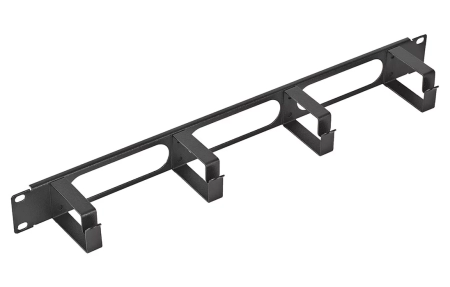 Органайзер кабельный горизонтальный с окнами 4 кольца 1U ОКО-19"-1U. цвет черный ССД