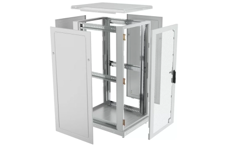 Шкаф телекоммуникационный напольный 19",33U(600x800), ШТ-НП-33U-600-800-ПП, передняя и задняя дверь перфорированная ССД
