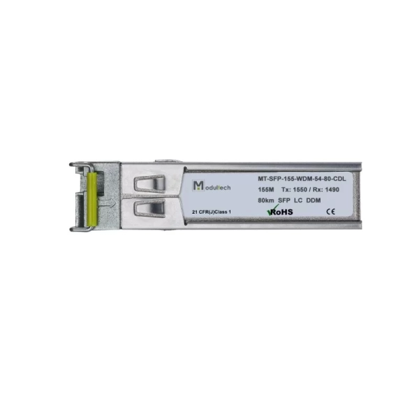 Модуль SFP WDM 155 Мбит/с, 80 км, 1550/1490 нм, SMF, LC