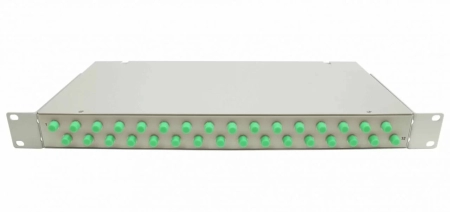 Шкаф кроссовый оптический стоечный ШКОС, 19", 1U, 32 SM, укомплектованный 32 FC/UPC