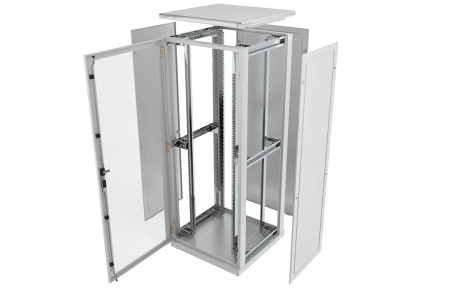 Шкаф телекоммуникационный напольный 19",42U(800x800), ШТ-НП-42U-800-800-ПП, передняя и задняя дверь перфорированная ССД