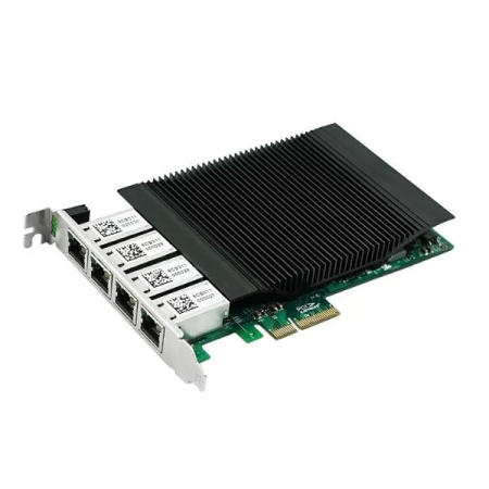 Сетевая карта PoE Gigabit Ethernet, 4 RJ-45, 4*10/100/1000Base-T, 1,25 Гбит/с, Intel i340