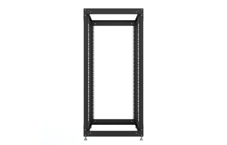 Стойка телекоммуникационная двухрамная открытая СТ-24U-600-600-2М-Э-Ч черная 9005