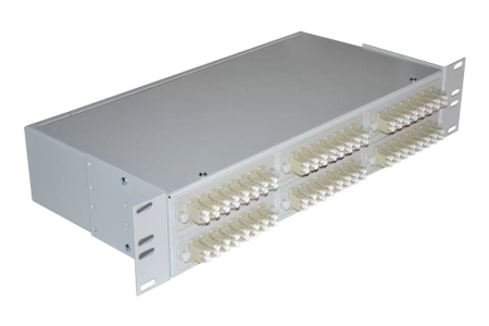 Шкаф кроссовый оптический стоечный ШКОС, 19', 2U, 48, MM, укомплектованный 96 LC/PC