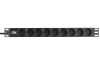 PH22-9D1-P ITK PDU 9 розеток нем. ст, 1U, шнур 2м вилка нем. ст ПВХ чер
