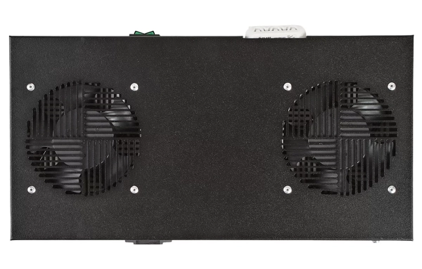 Вентиляторный модуль , 2 вентилятора с термореле  ВМ-2-19"-Т-Ч черный ССД