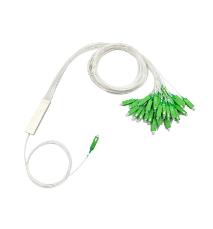 Оптический сплиттер PLC 1х32, SM, 0,9mm, 1M, мини корпус, SC/APC