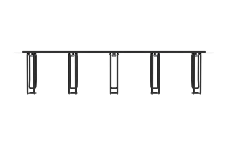 Органайзер кабельный горизонтальный с двойными  проволочными кольцами 19" ОКГКО-19"-1U