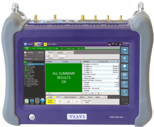 Портативный тестер сети VIAVI MTS 5800-100G