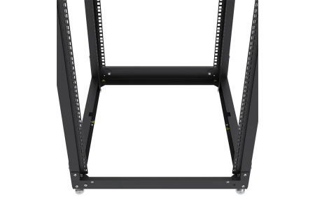 Стойка телекоммуникационная двухрамная открытая СТ-24U-600-600-2М-Э-Ч черная 9005