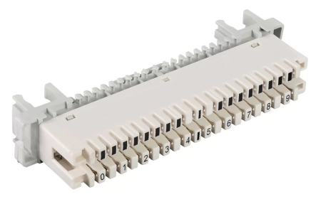 Плинт универсальный ПВТ-10Р-5е, 10 пар размыкаемые контакты 0...9