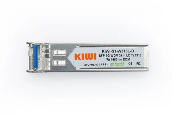 KIWI SFP модуль WDM, 1.25 G, 3 км, TX 1310 нм, RX 1550 нм, LC, DDM