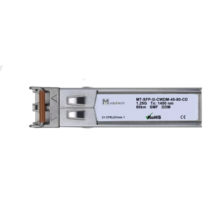 Модуль SFP CWDM 1,25 Гбит/с, 80 км, 1450 нм, SMF, LC